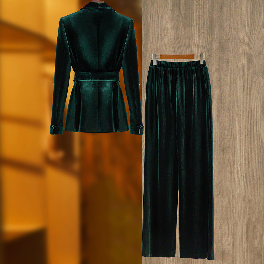 Women’s Fashion Personality Velvet Beads Suit