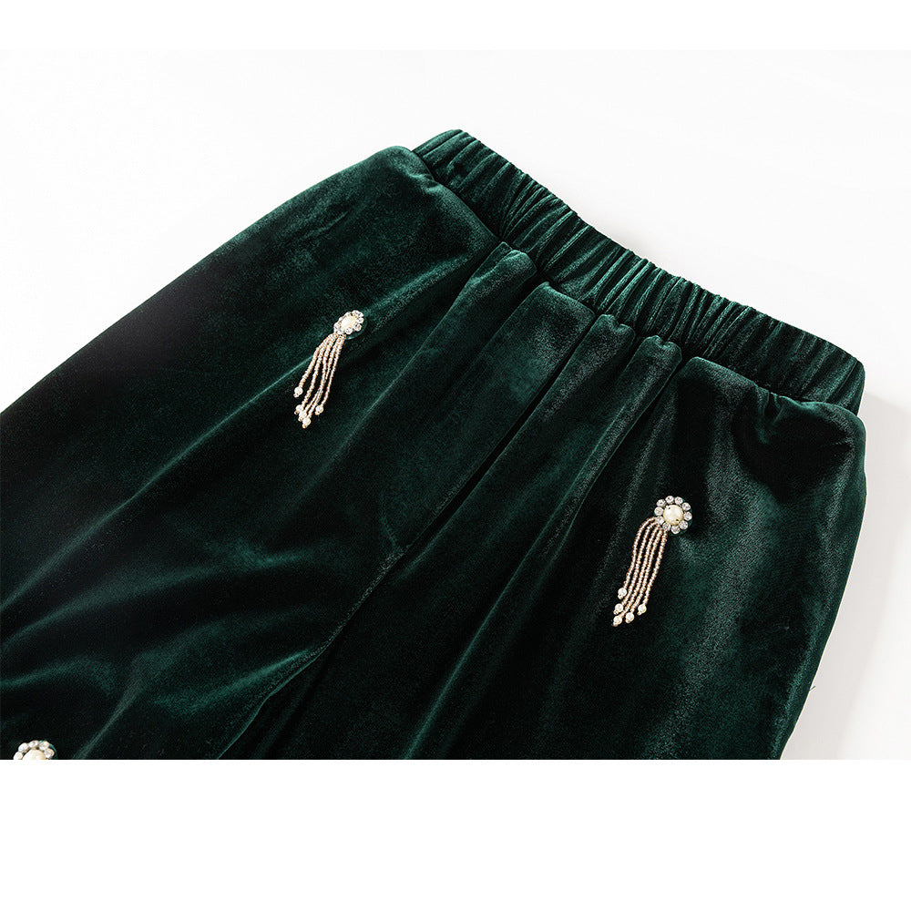 Women’s Fashion Personality Velvet Beads Suit