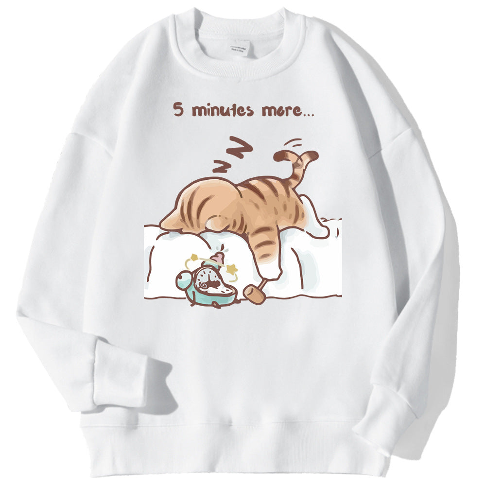 Women’s Korean Style Printed Sweatshirt Spring Fashion Summer Top - White / L