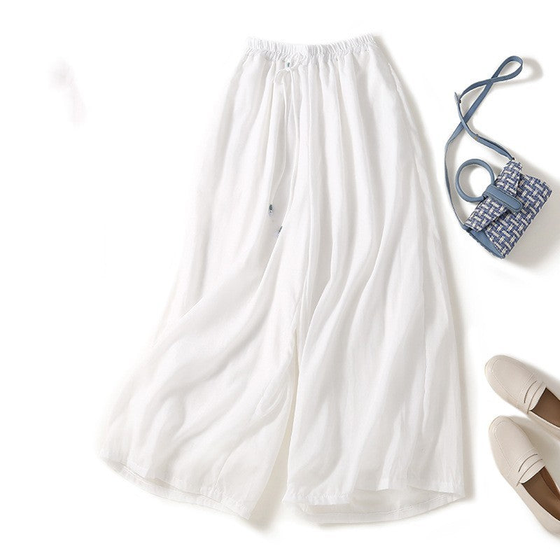 Women’s Lightweight Elegant Summer Pants - White / 2XL - Trousers
