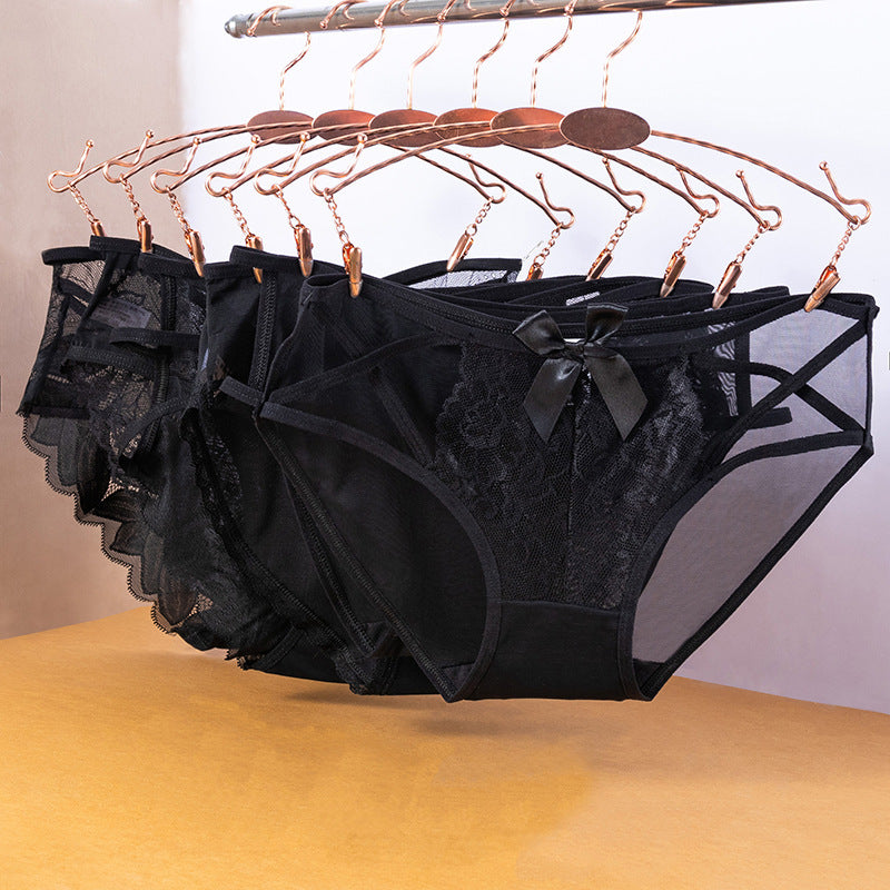 Women’s Mesh Lace Low Waist Briefs - Women’s Underwear