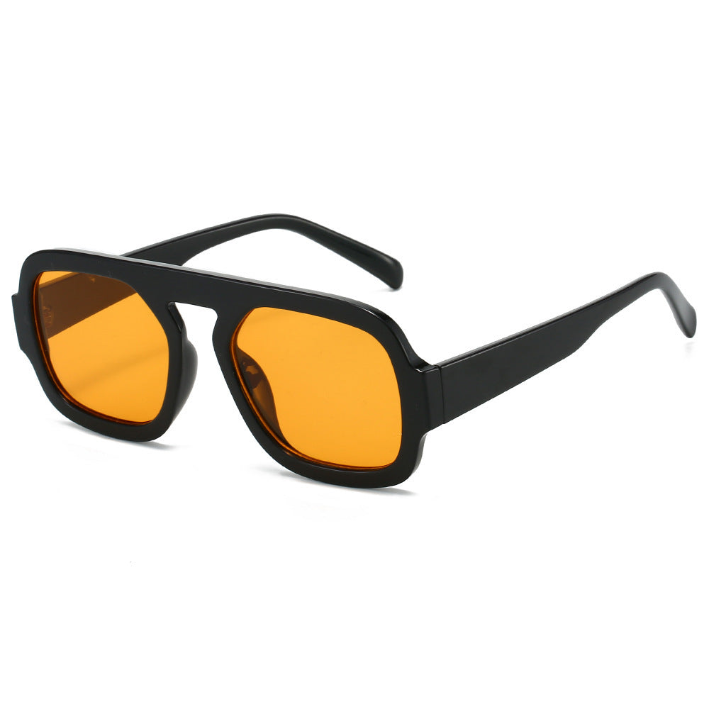Women’s Pilot Sunglasses - Conventional / Bright Black Frame Orange - Sunglass