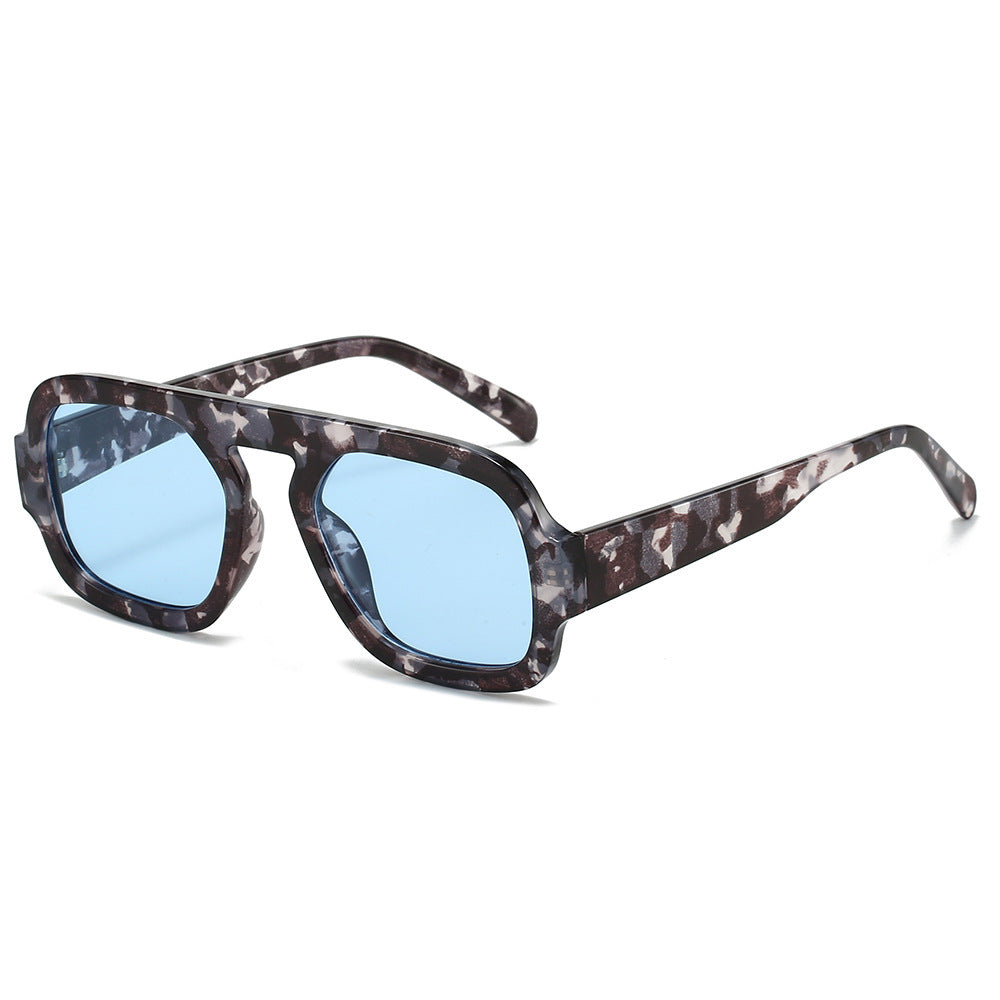 Women’s Pilot Sunglasses - Conventional / Gray Leopard Print Frame Blue - Sunglass