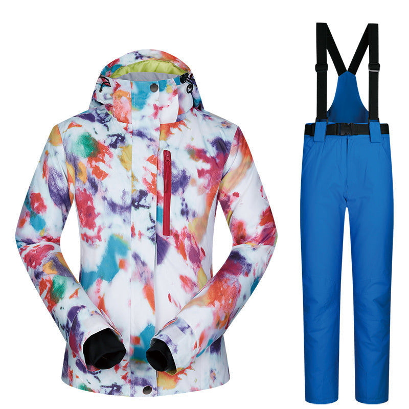 Women’s Ski Suit Thickened Breathable Outdoor Suit - Dream World Blue / S
