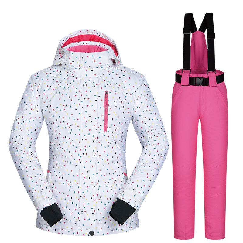 Women’s Ski Suit Thickened Breathable Outdoor Suit - White powder / L