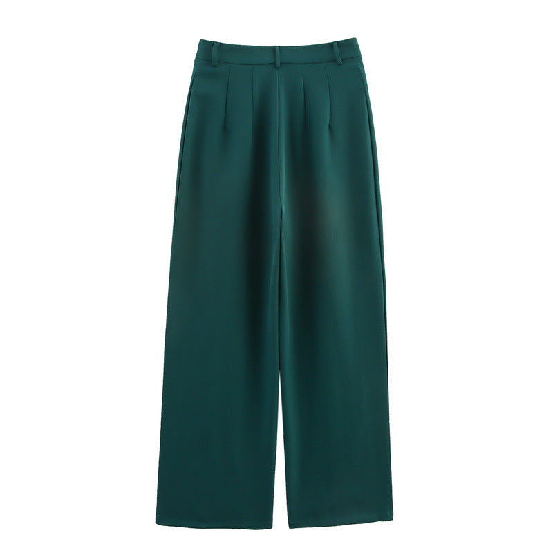 Women’s Straight High Waist Wide-leg Trousers - Wide leg trousers