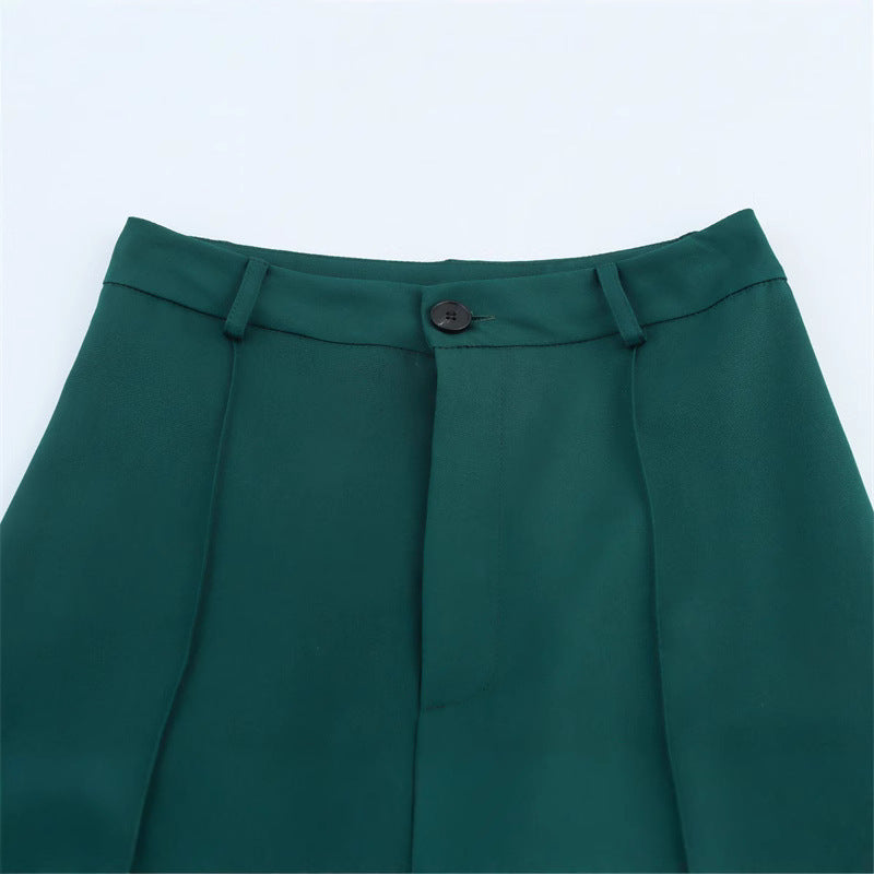 Women’s Straight High Waist Wide-leg Trousers - Wide leg trousers