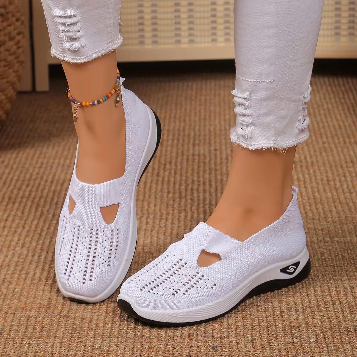 Women’s Walking Shoes Soft Bottom Casual Mesh Shoes - White / 36 - Women’s Shoes