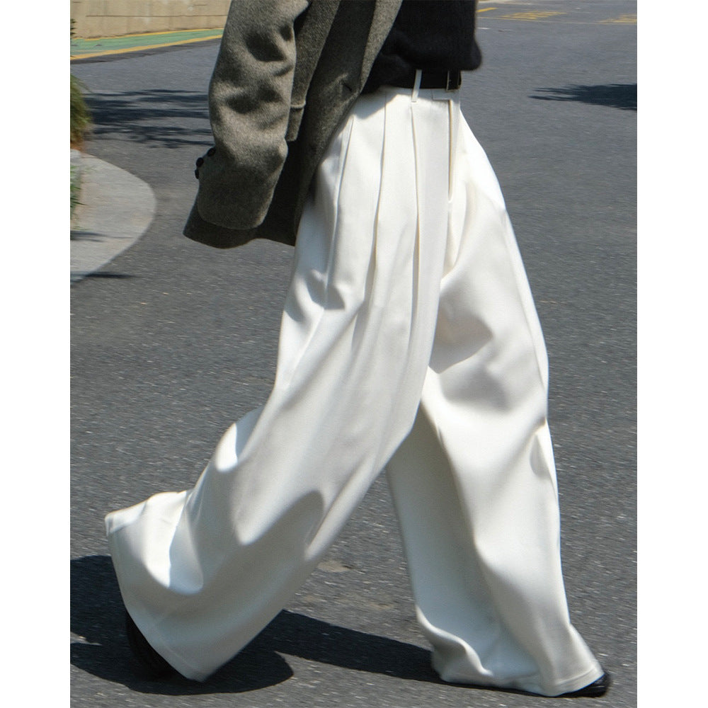Women’sCasual Style Three-dimensional Pleated Suit Pants - Trousers
