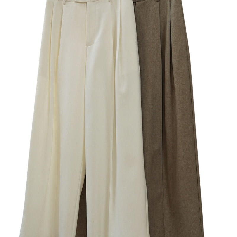 Women’sCasual Style Three-dimensional Pleated Suit Pants - Trousers