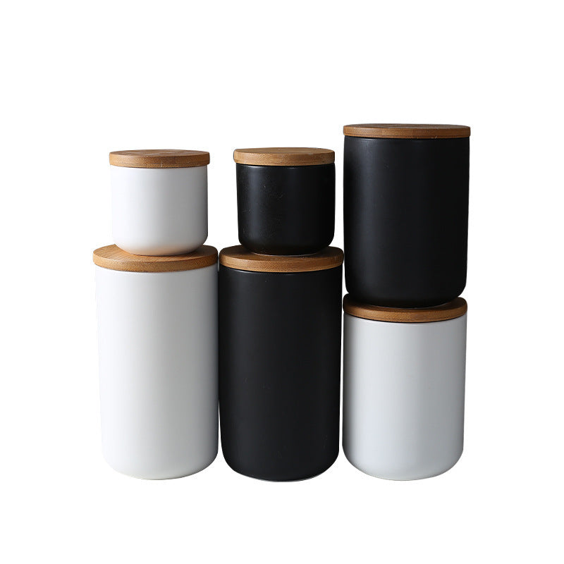 Wooden Lid Sealed Ceramic Storage Jar Kitchen Accessories - Storage Jar