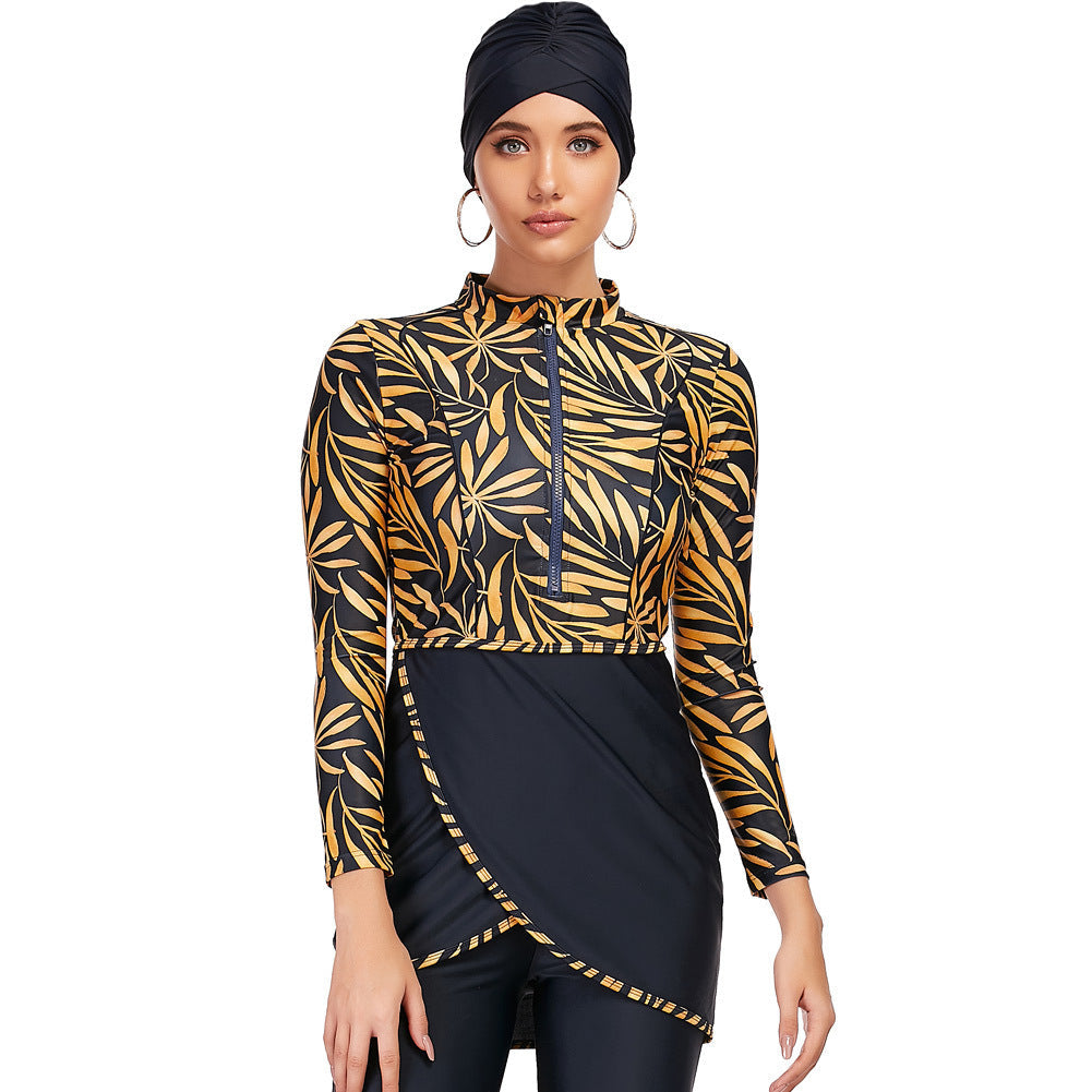 Zippered Modest Swimsuit - Modest swimsuits