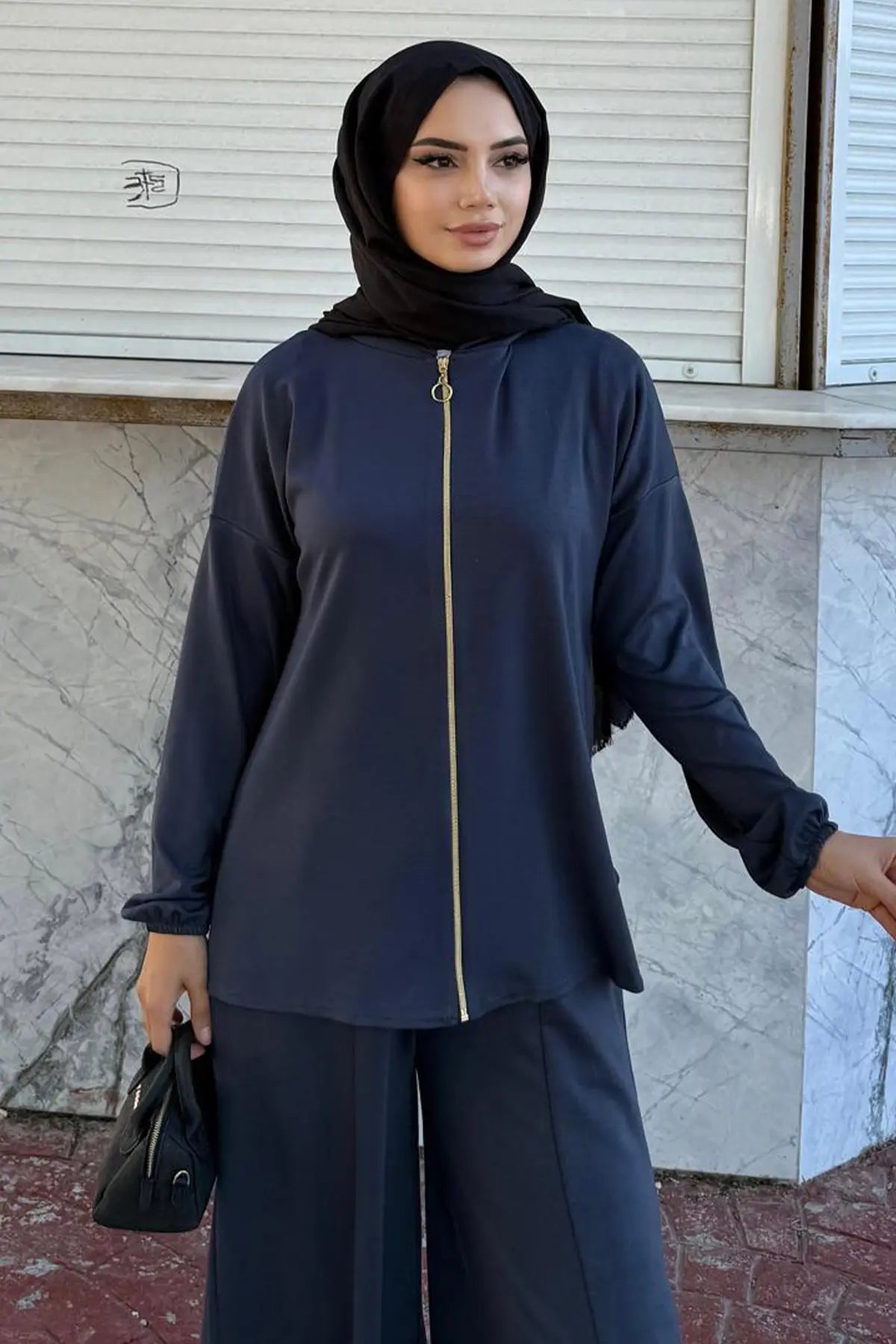 Zippered Two Piece Suit | Anthracite – NEOMODEST product image 2