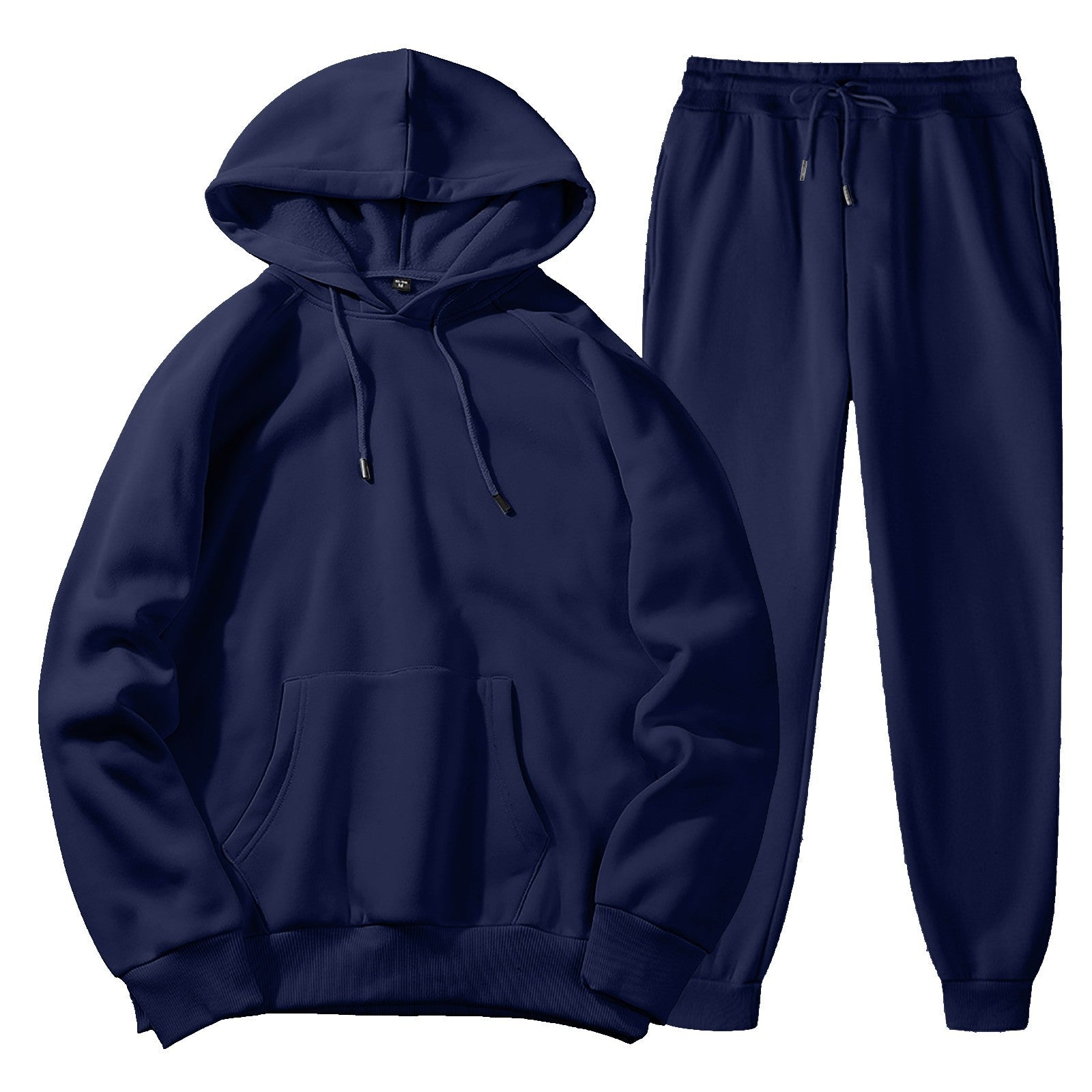 Men's Casual Solid Colour Sports Suit, Sports Hoodie and Trousers Set
