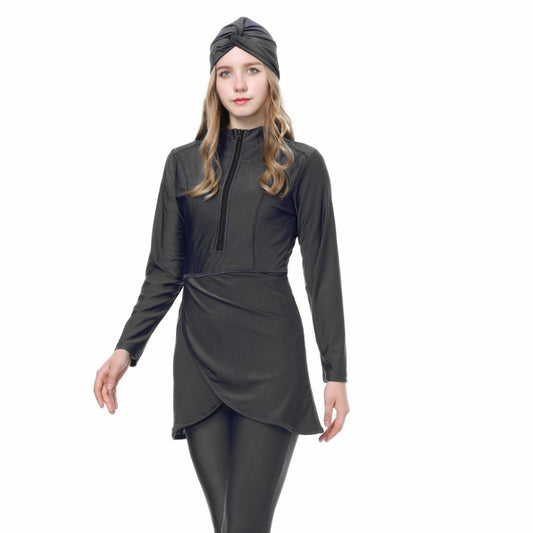 Sun Protection Three-pieces Modest Swimsuit Set