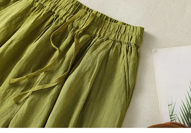 Women’s Wide Leg Cotton Linen Summer Pants