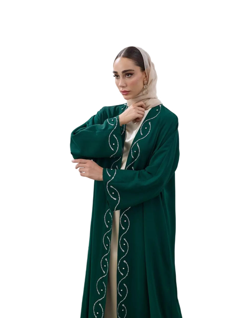 Stone Detailed Premium Abaya | Black, Navy & Emerald Green [Pre-Order]