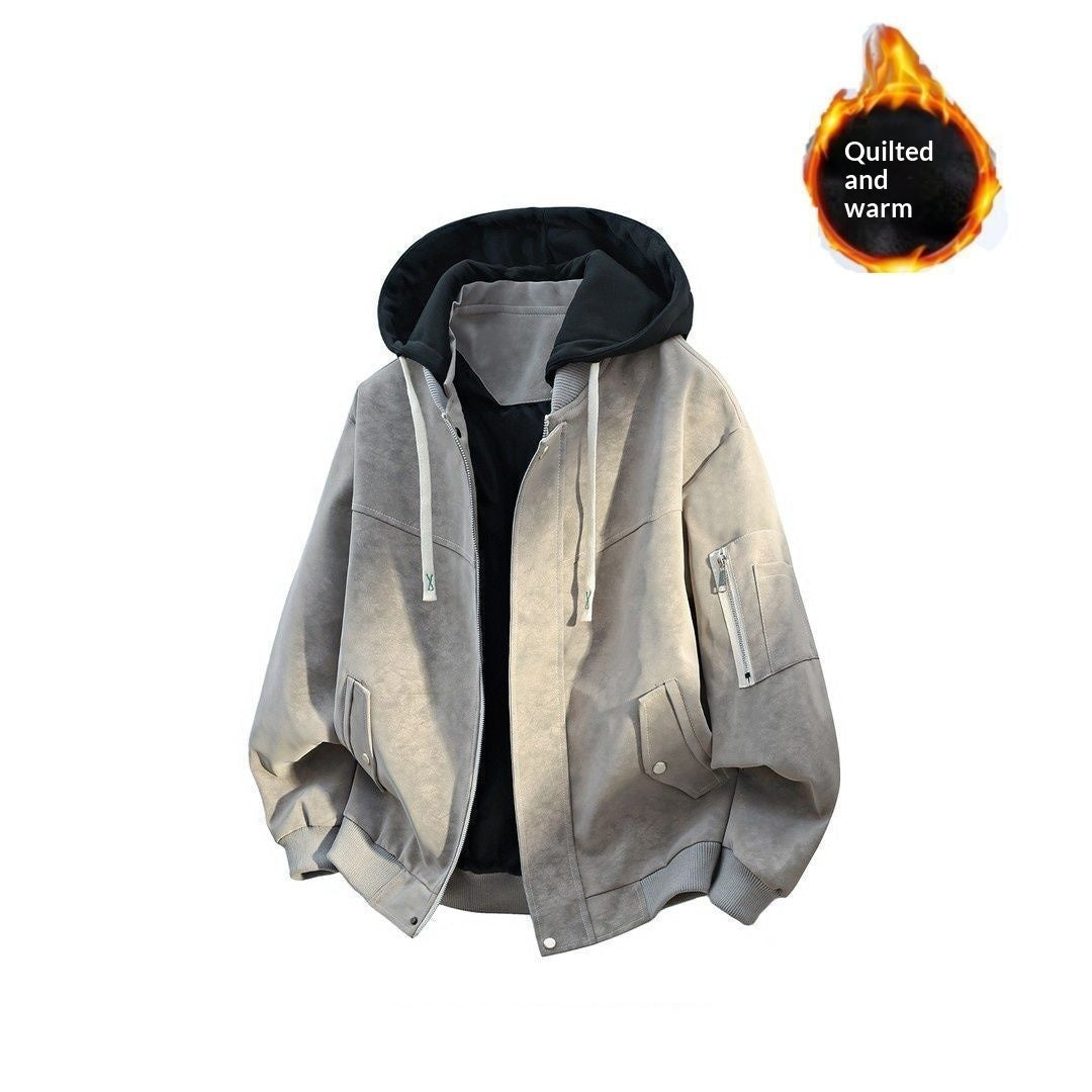 Mens Stylish Versatile And Relaxed-fit Hooded Jacket