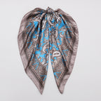 Classic Cashew-patterned Silk Satin Scarf, Printed Headscarf for Women, 90/90cm Square Scarf