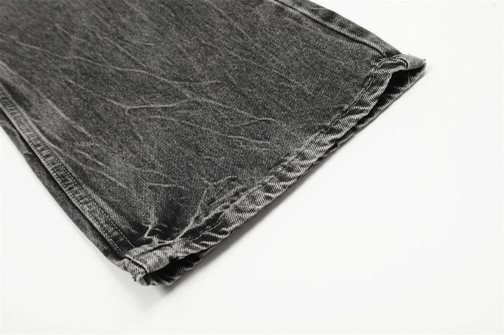 Vintage Washed Straight-Leg Denim Trousers