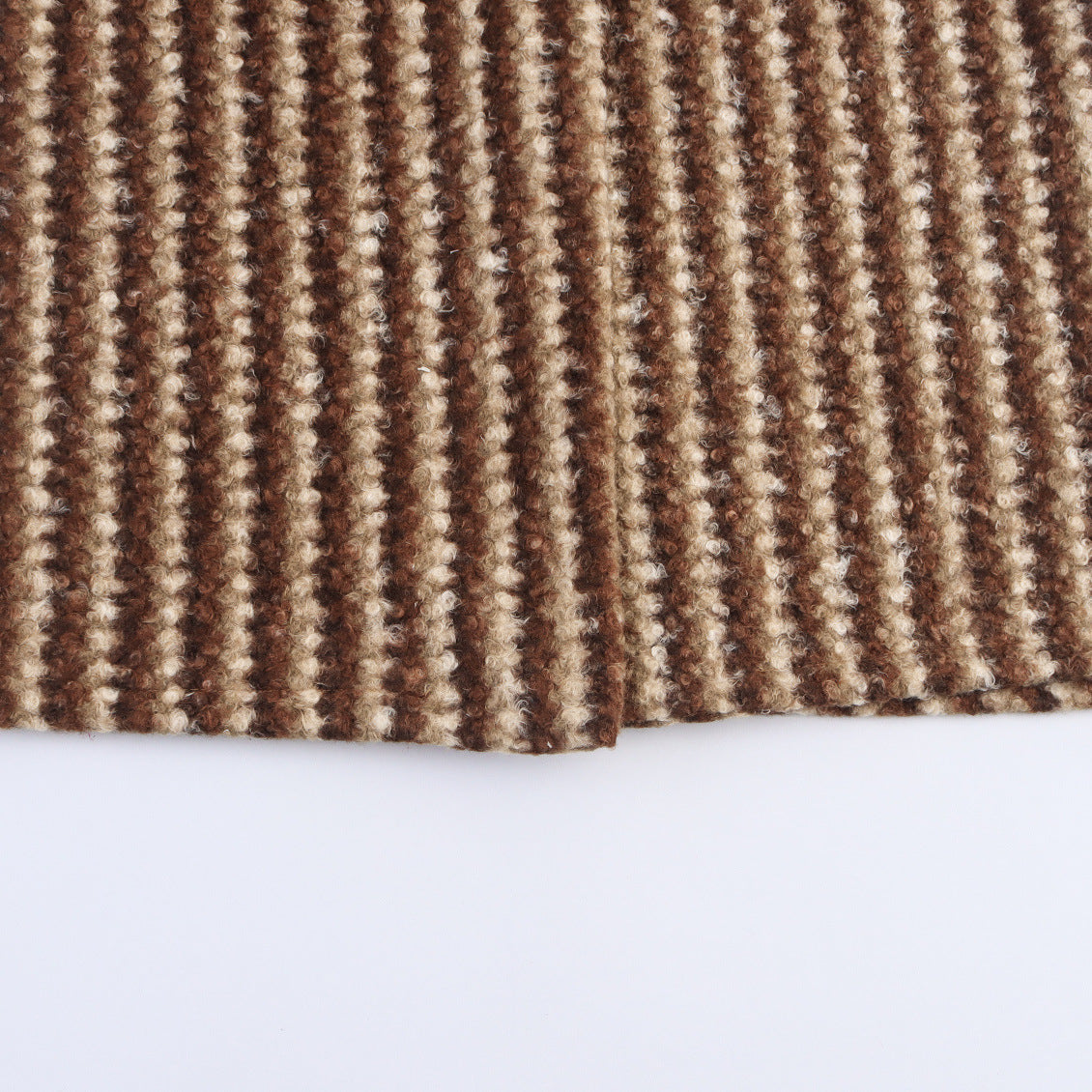 Women's British Style Woolen Striped Wide Coat