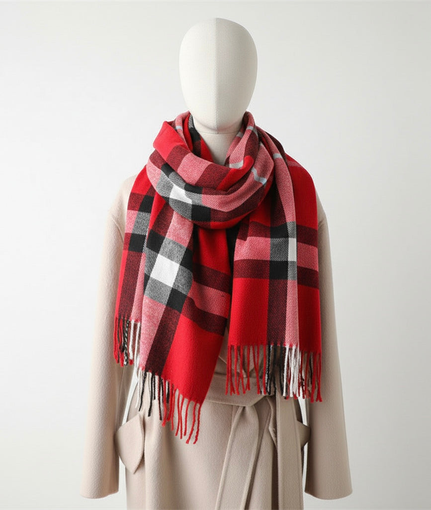 Luxury Cashmere-Like Plaid Warm Shawl | Unisex Winter Scarf