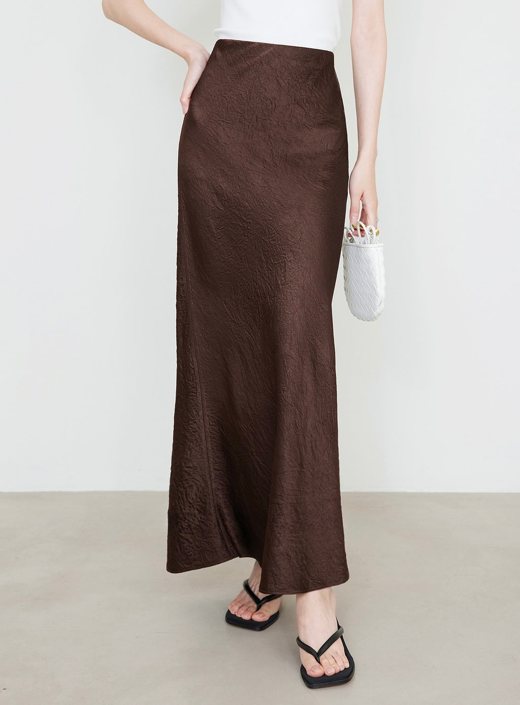 Satin Midi Skirt | High-Waist Elastic Waistband | Modest Elegance