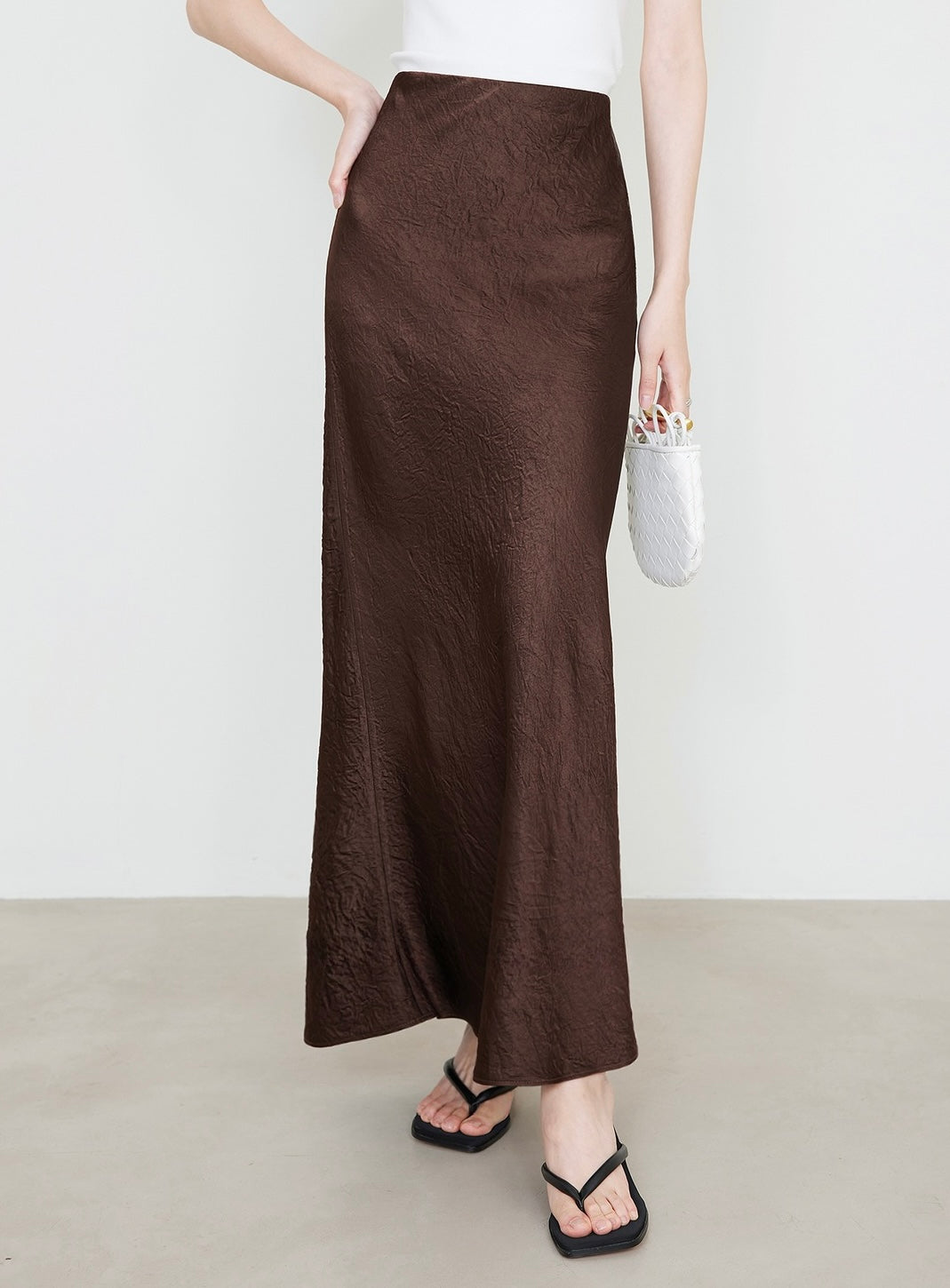 Satin Midi Skirt | High-Waist Elastic Waistband | Modest Elegance