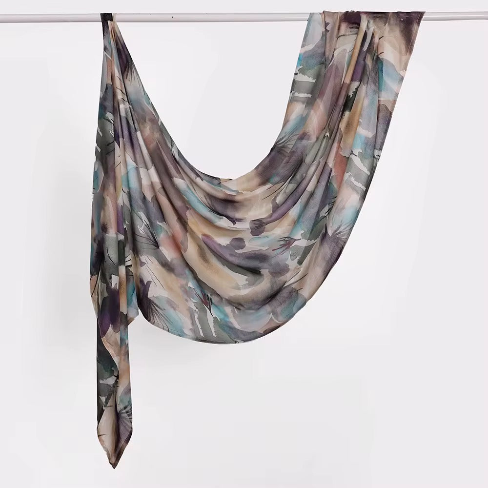 Ethnic Modal Foulard Scarf, 180/70cm Premium Long Hijab