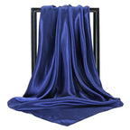 Ladies' Solid Colour Silk Satin Square Scarf, 90/90cm Headscarf, Flight Attendants' Neckerchiefs