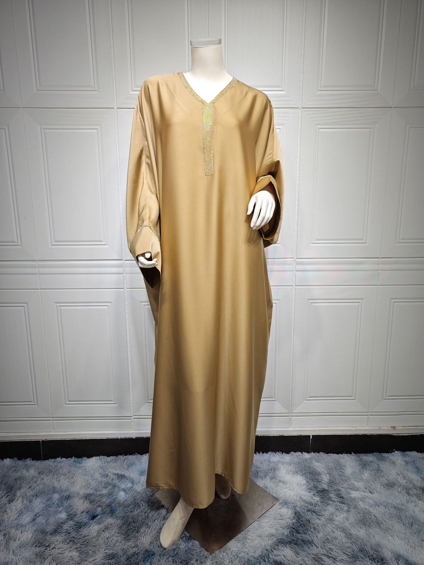 Versatile Bat Sleeve Abaya Cape Dress, Middle Eastern Robe
