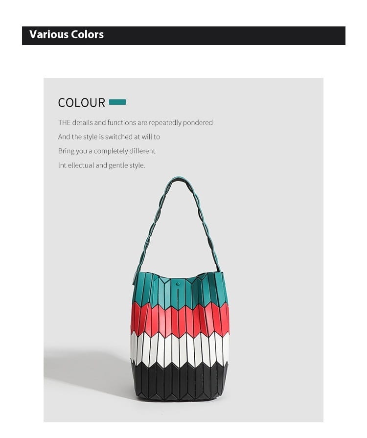 Geometric Rhombus Colour Matching Shoulder Bag