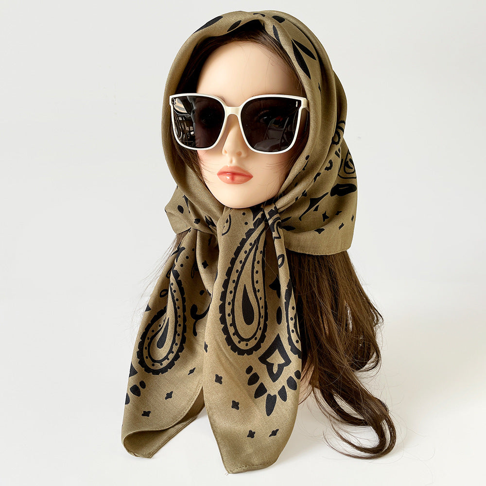 Paisley Silk Square Scarf | 90x90cm Luxury Herringbone