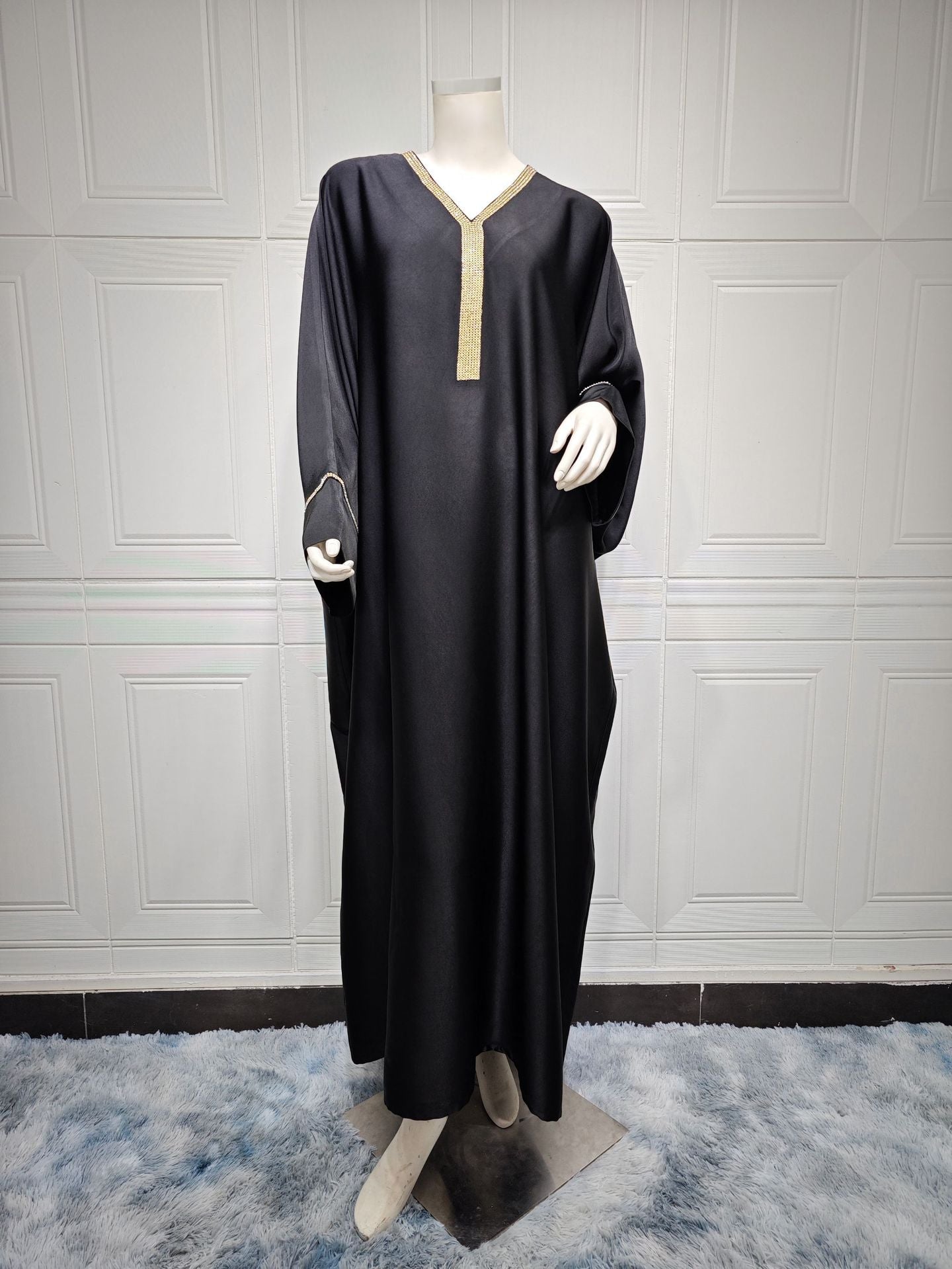 Versatile Bat Sleeve Abaya Cape Dress, Middle Eastern Robe