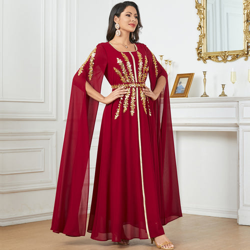 Elegant Chiffon Abaya with Split Sleeves