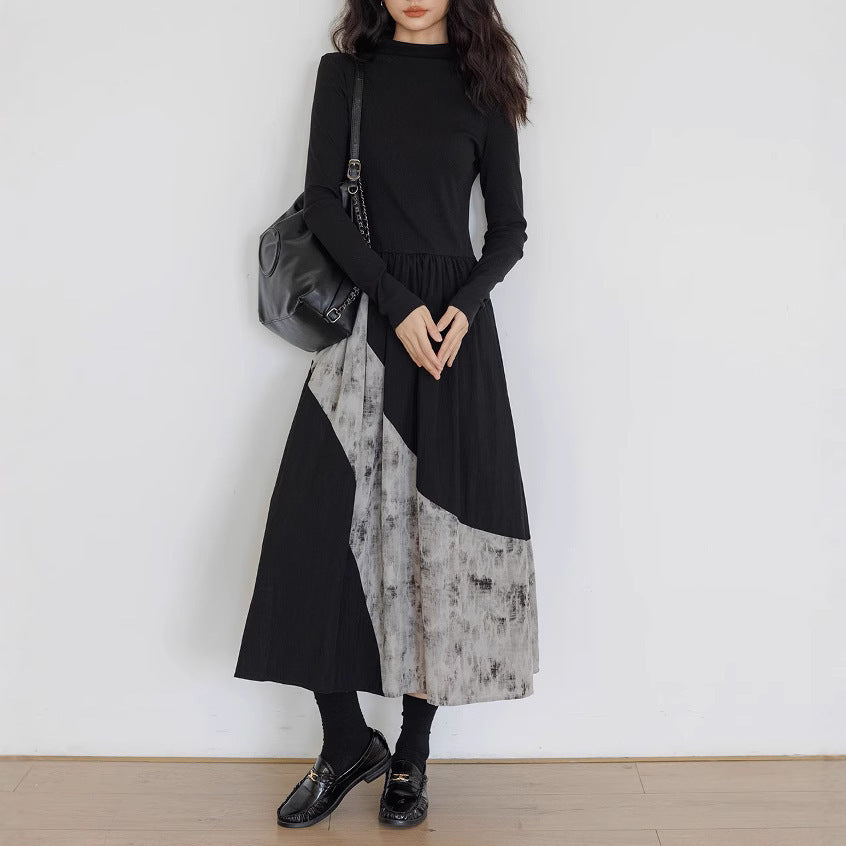 Women’s Black Irregular Inner Pocket Dress
