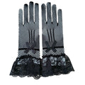 1 Pair Knitted Stretch Mesh Gloves Wedding Gloves - Black