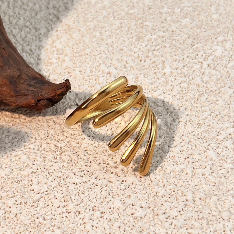 Striped Minimalist Ring for Women