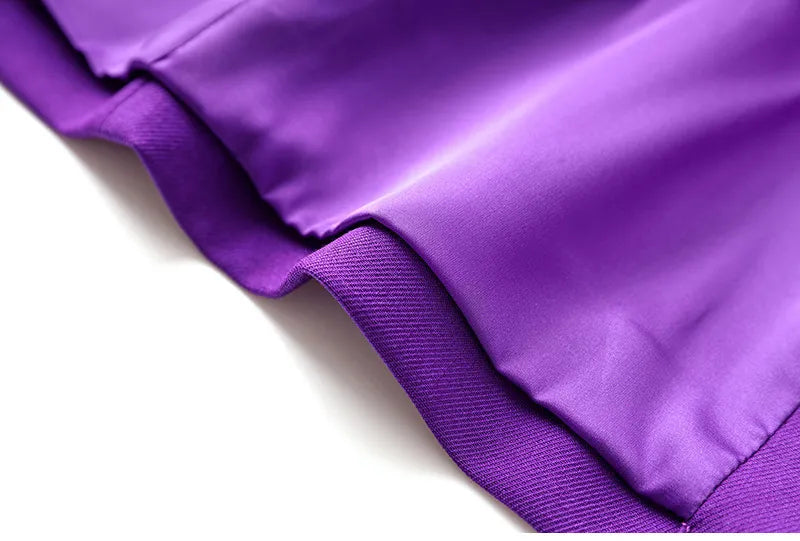 Purple Tailored Jacket & Flared Trousers, Women's Business Suit