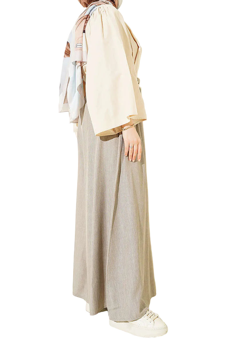 Oversize Tie-Up Trousers, Beige
