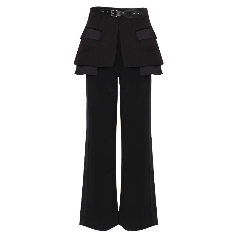 Belted Straight-Leg Trousers - Professional Tailoring