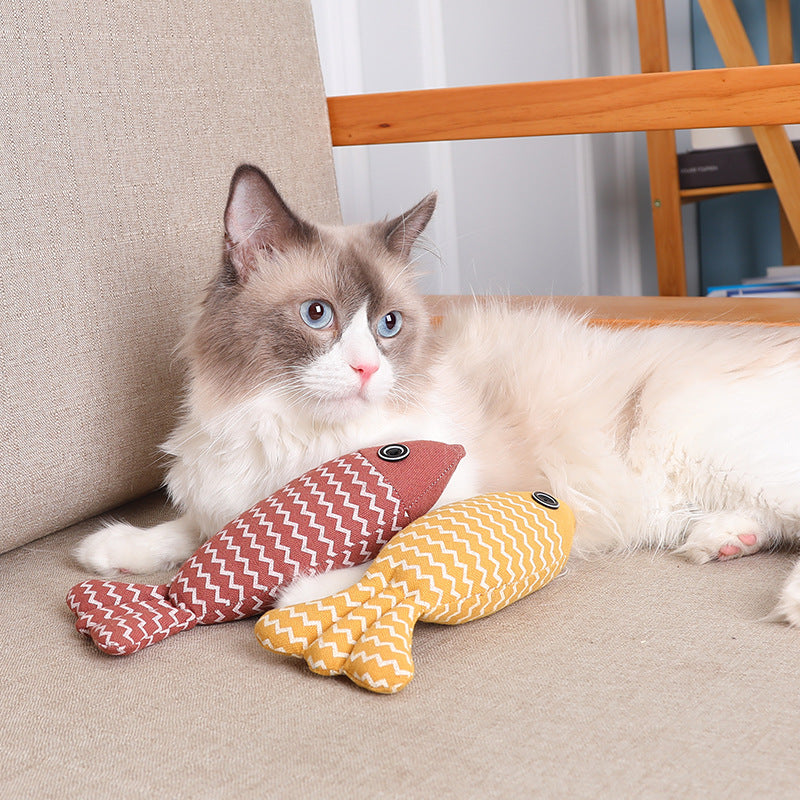 Linen Fish Cat Toy with Catnip