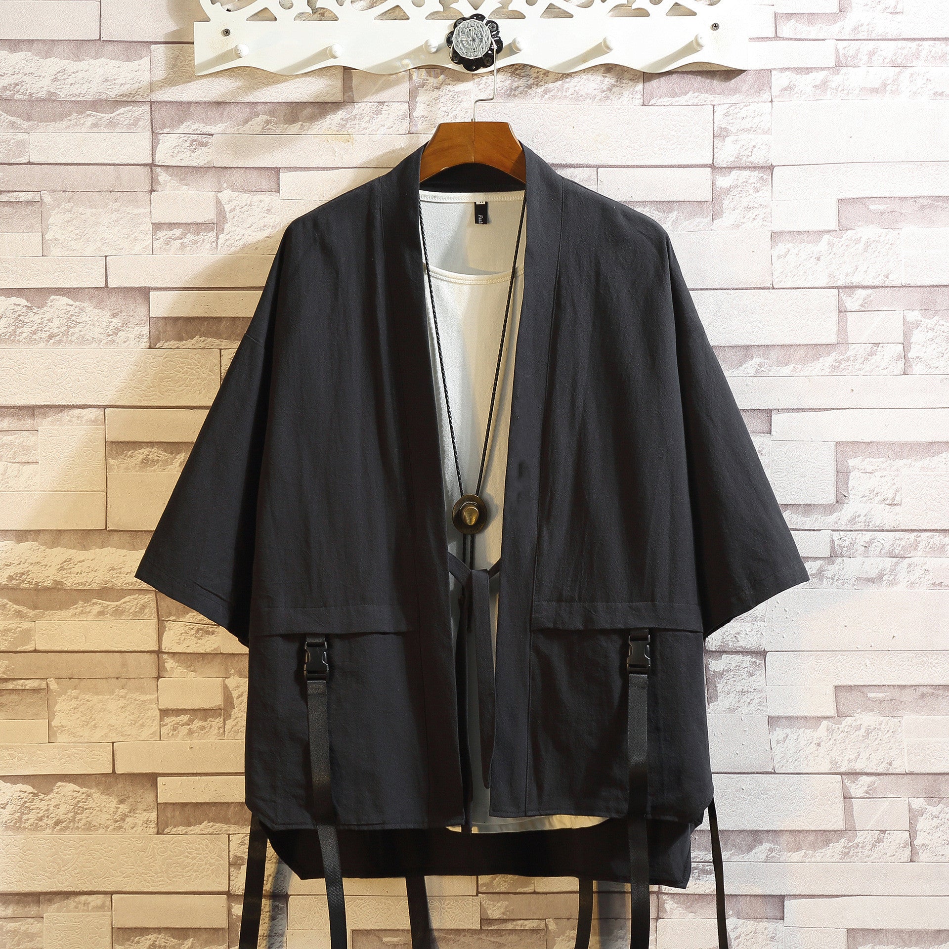 Men’s Chinese Style Loose Kimono Shirt