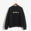 Kitten Print Long Sleeve Sweatshirt