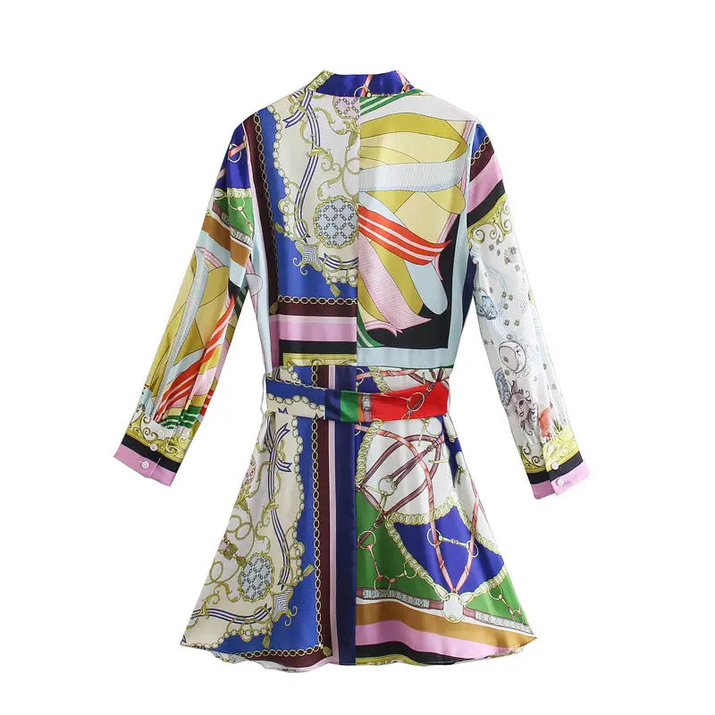 Ladies’ Long Sleeve Printed Mini Dress
