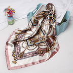Women's 90/90cm Fashion Bandana,  Printed Silk Satin Hair Scarf, Premium Square Scarf