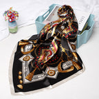 Women's 90/90cm Fashion Bandana,  Printed Silk Satin Hair Scarf, Premium Square Scarf
