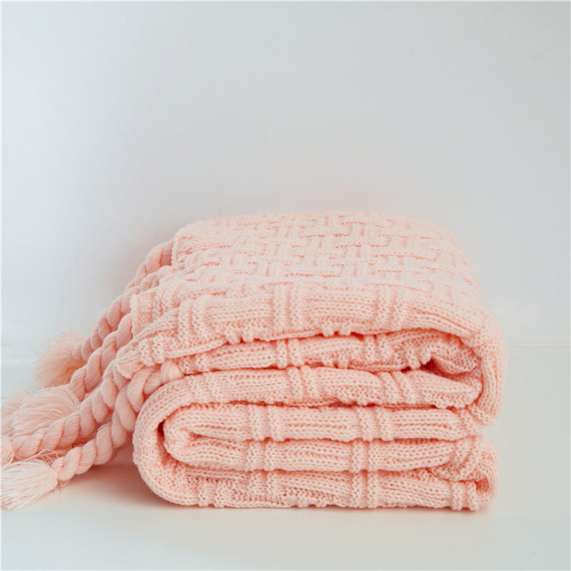 Woven Tassel Throw Blanket