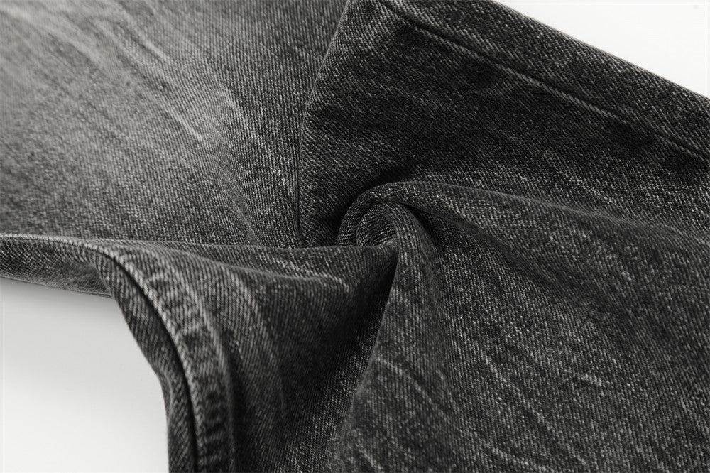 Vintage Washed Straight-Leg Denim Trousers