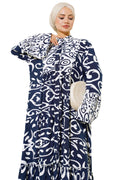 Ethnic Print Buttoned Maxi Dress | Navy Blue [Pre-Order]
